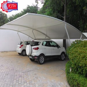 Steel Car Parking Shed white
