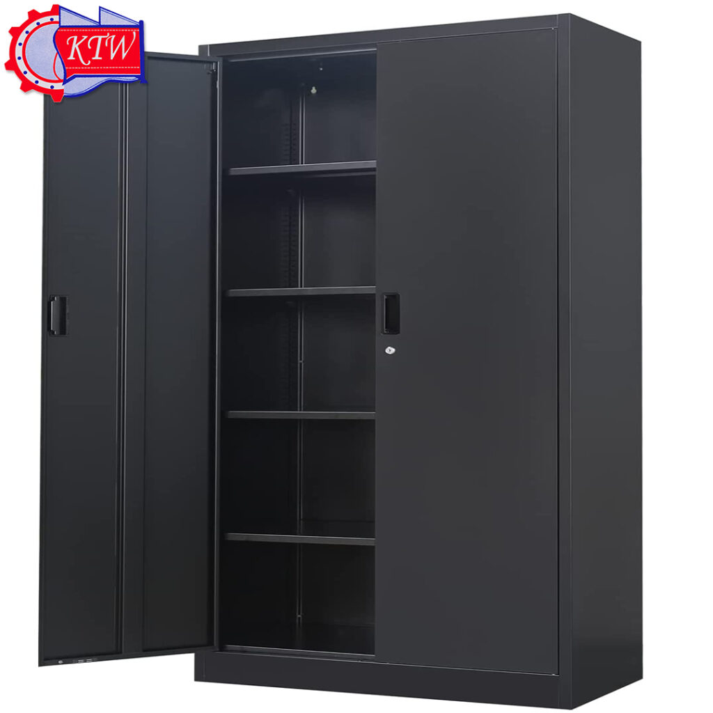 Metal Storage with Locking Doors and Adjustable Shelves