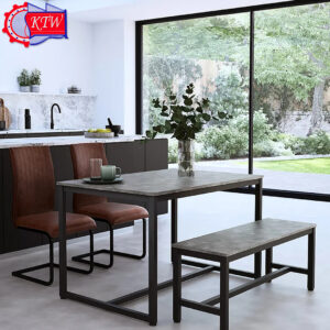 Steel Dining Table and Bench